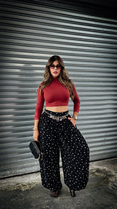“GINNY” CROPPED TURTLE NECK BASIC TOP